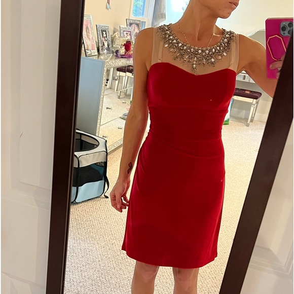 Joanna Chen New York mid length gown with embellished collar - Picture 2 of 14